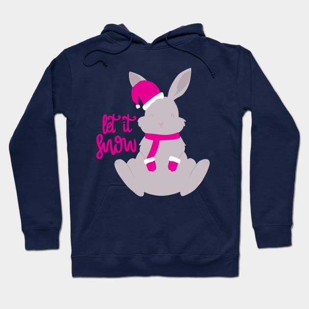 let it snow - cute xmas bunny rabbit Hoodie by mareescatharsis